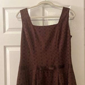 Talbots brown eyelet dress